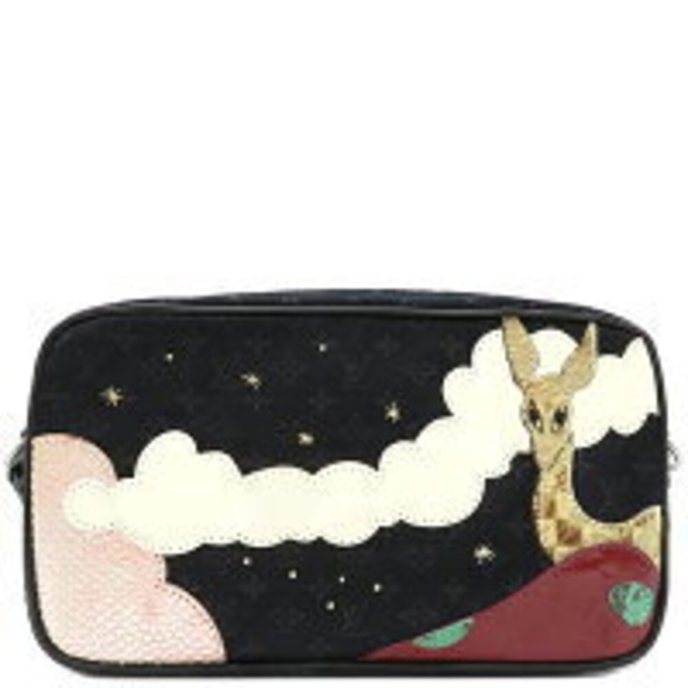 Louis Vuitton Pochette Comte de Fe Monogram Satin Bag Black